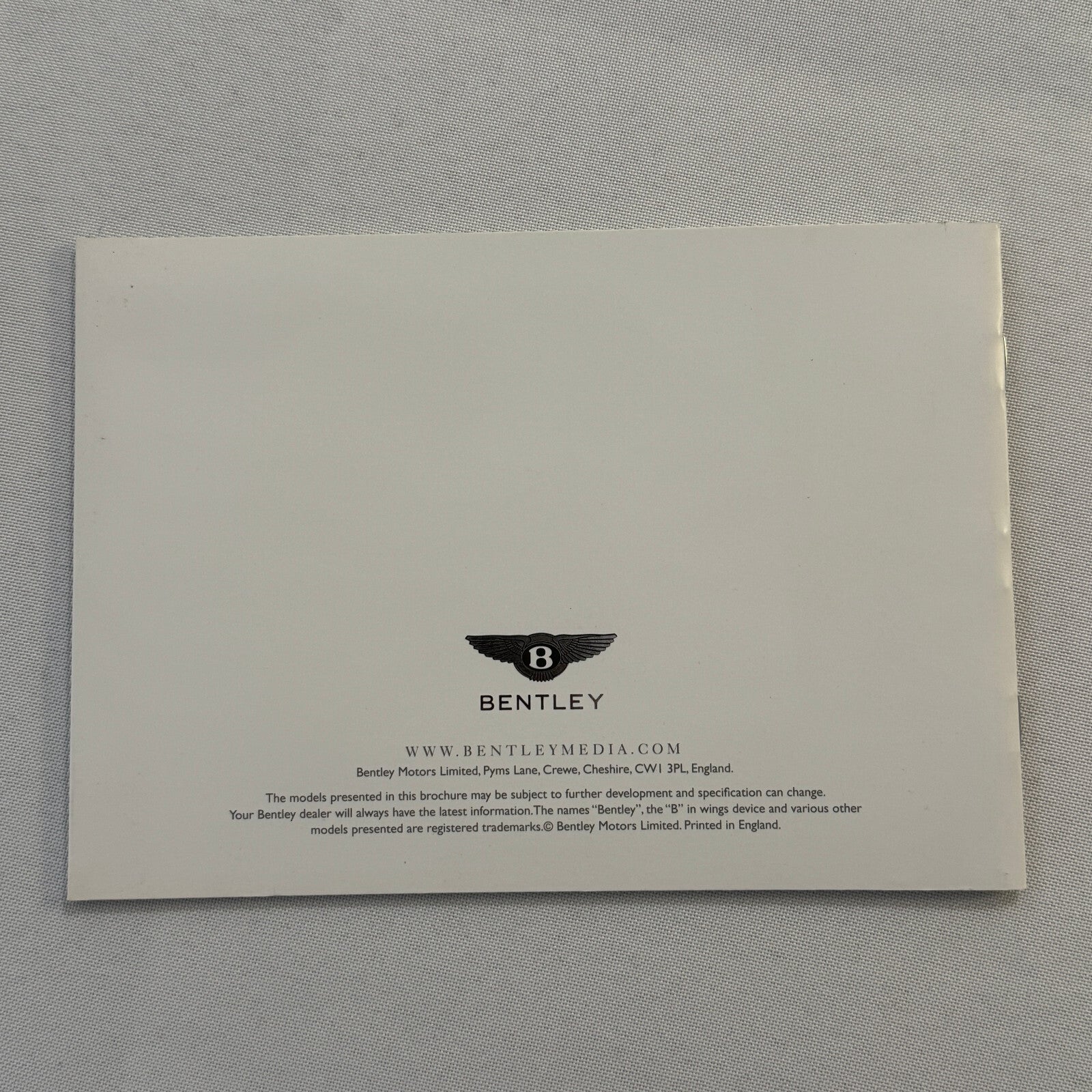 Bentley Mulsanne Car Press KIt Brochure with Photo CD