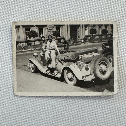 Vintage Car Roadster Snapshot Photo Photograph Print Women with Automobile