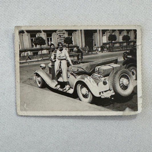 Vintage Car Roadster Snapshot Photo Photograph Print Women with Automobile