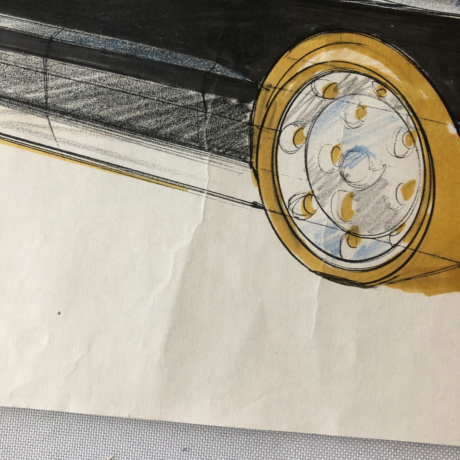 Car Styling Concept Illustration Art Drawing Sketch Vintage Signed 1986