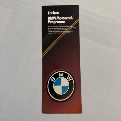 1982 BMW Motorcycle Bike Exterior Color Option Brochure  R65 R100 R80 GERMAN