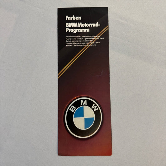 1982 BMW Motorcycle Bike Exterior Color Option Brochure  R65 R100 R80 GERMAN