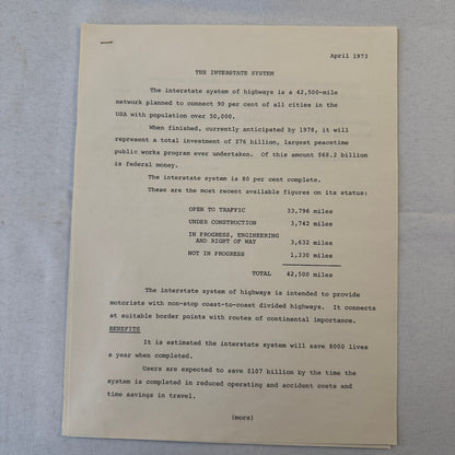 State of California Department of Public Works Interstate Highway 5 Press Kit