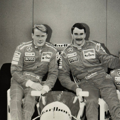 McLaren Mercedes Racing Team Photo Photograph Nigel Mansell Mika Hakkinen 1995