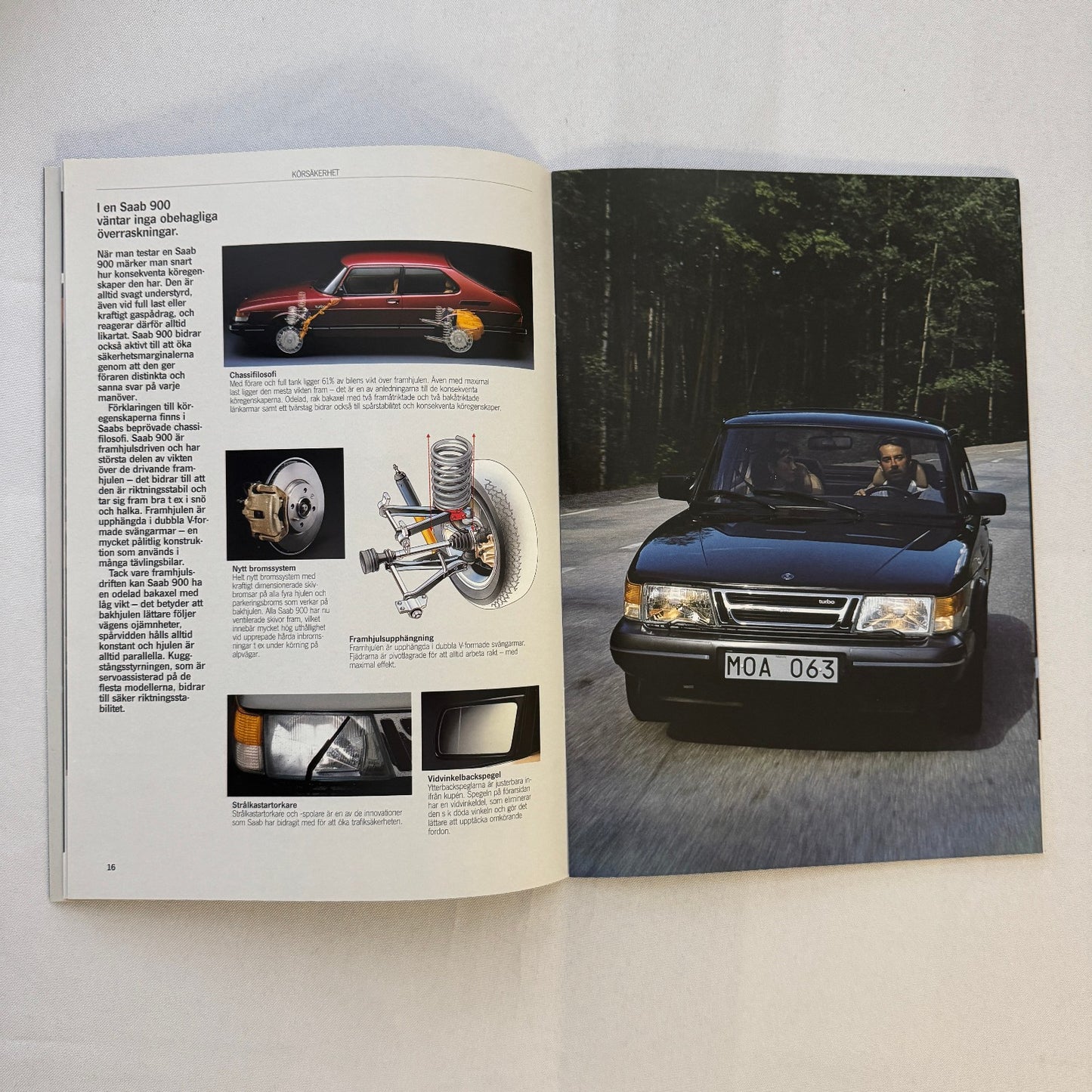 Vintage Saab 900 Car Sales Brochure Catalog 900 Turbo 900i 900C Car SWEDISH Text