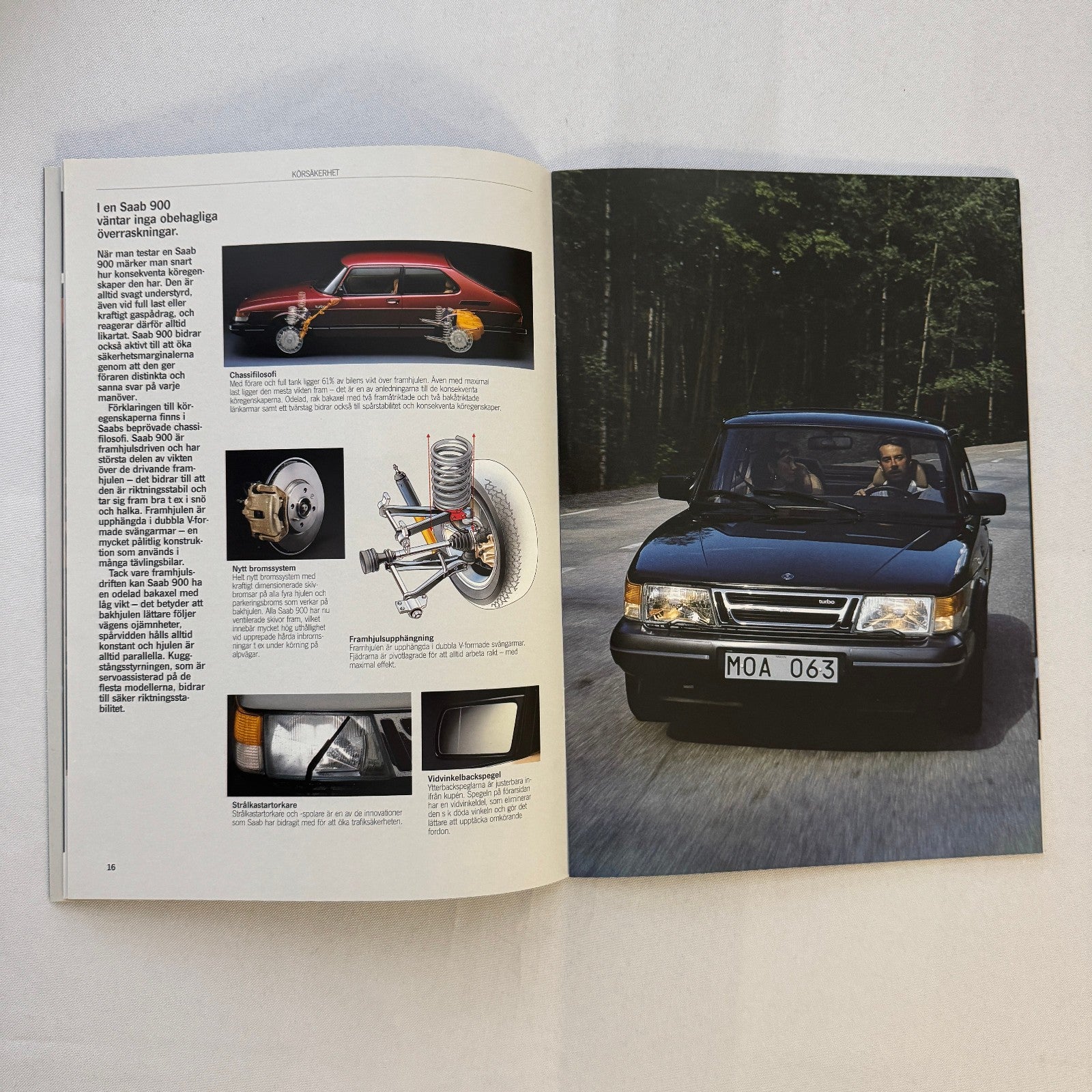 Vintage Saab 900 Car Sales Brochure Catalog 900 Turbo 900i 900C Car SWEDISH Text