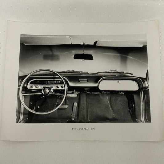 1963 Corvair 500 Car Interior Photo Photograph Print Vintage Chevrolet