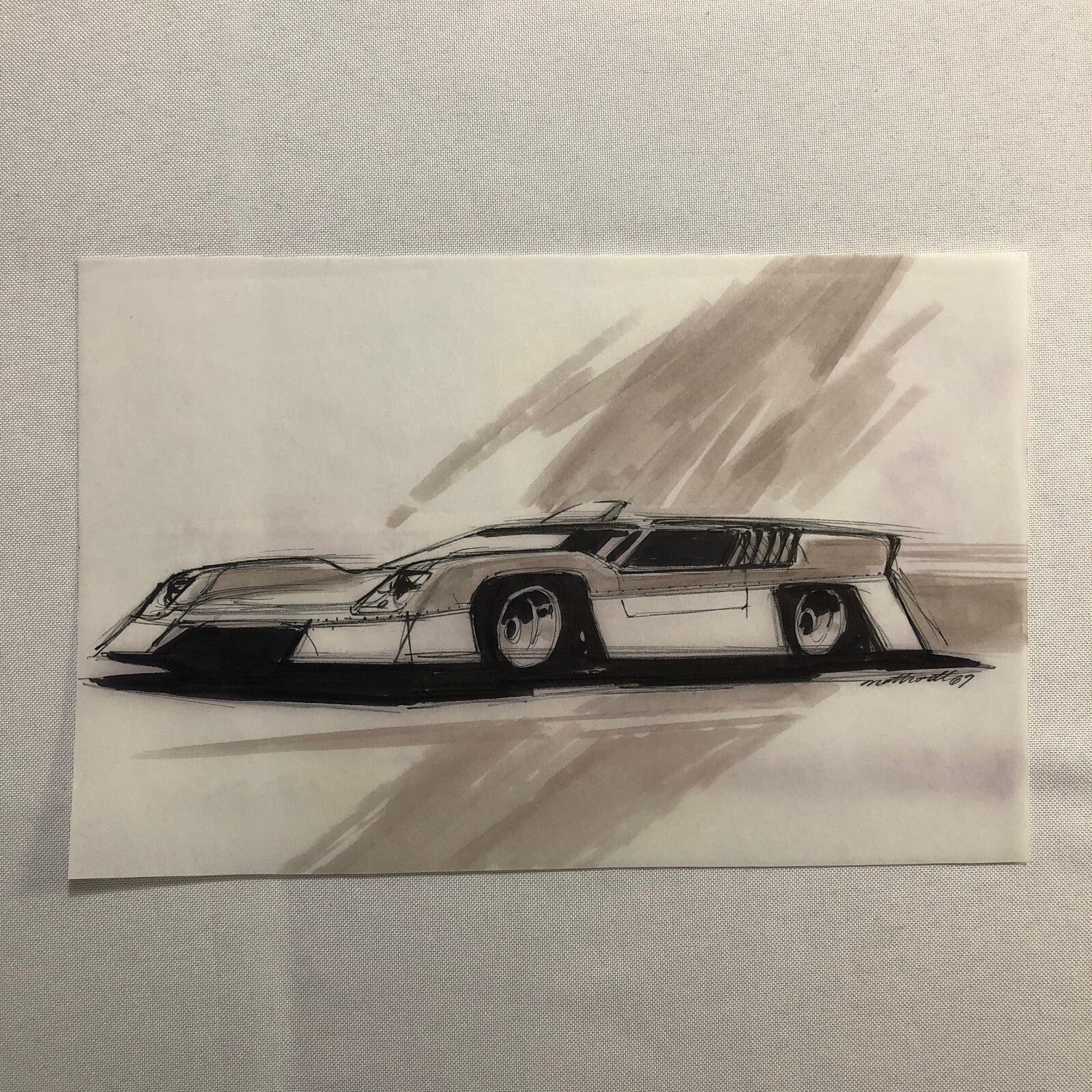Styling Concept Automobile Illustration Art Drawing Sketch Vintage 1967 NOTTRODT