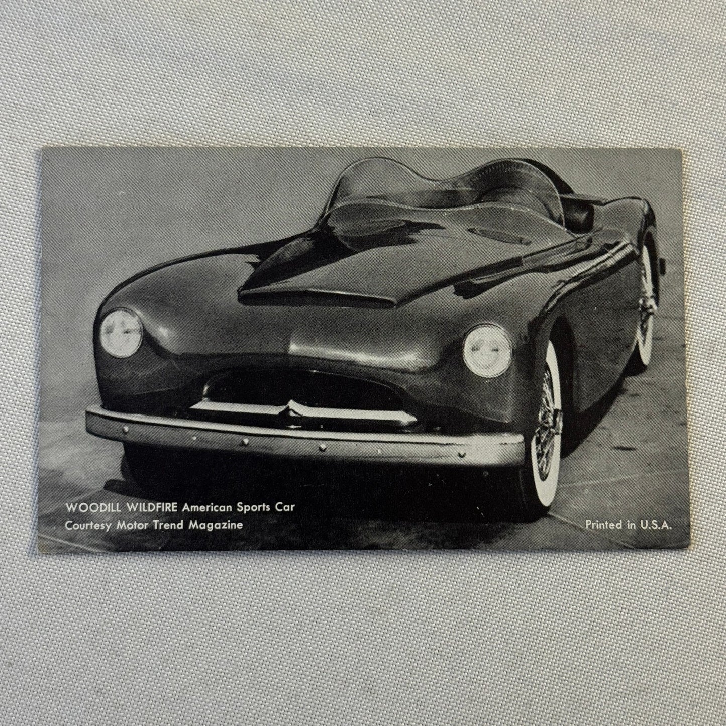 Vintage Woodill Wildfire Sports Car Automobile Arcade Card