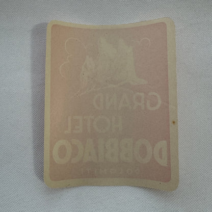 Vintage Travel Luggage Label Grand Hotel Dobbiaco Dolomiti Italy Italian