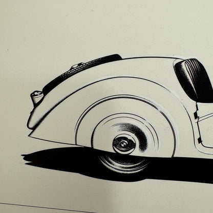 1937 BMW Type 328 Roadster Illustration Art Drawing Hand Drawn Robert Preis