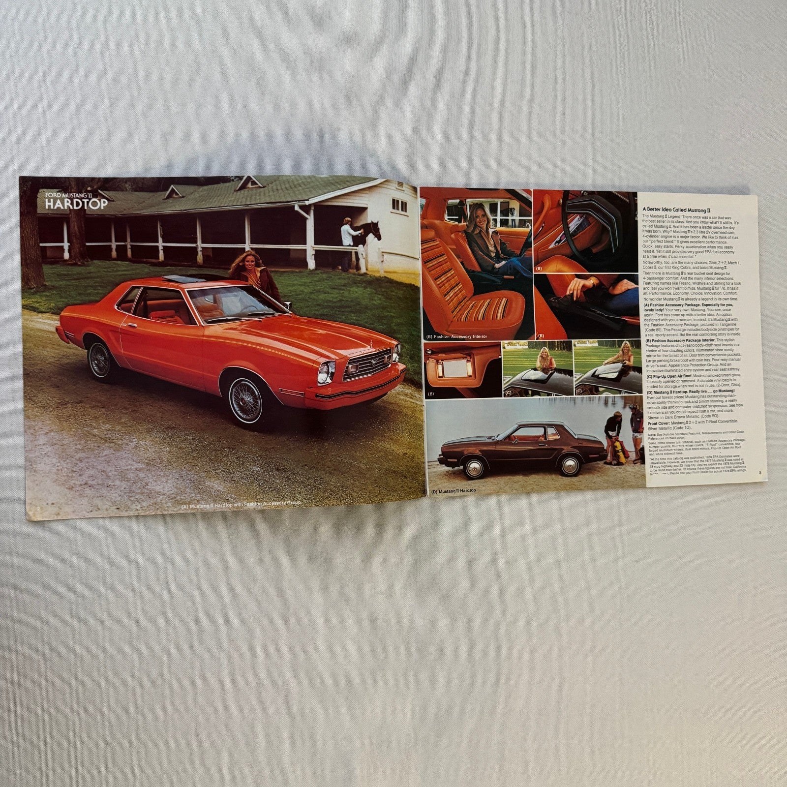 1978 Ford Mustang II Sales Brochure Catalog Mustang Cobra King Cobra Mach 1 Ghia