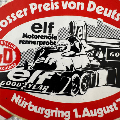 1976 AVD German Grand Prix Nurburgring Racing Decal Sticker ELF Racing Car