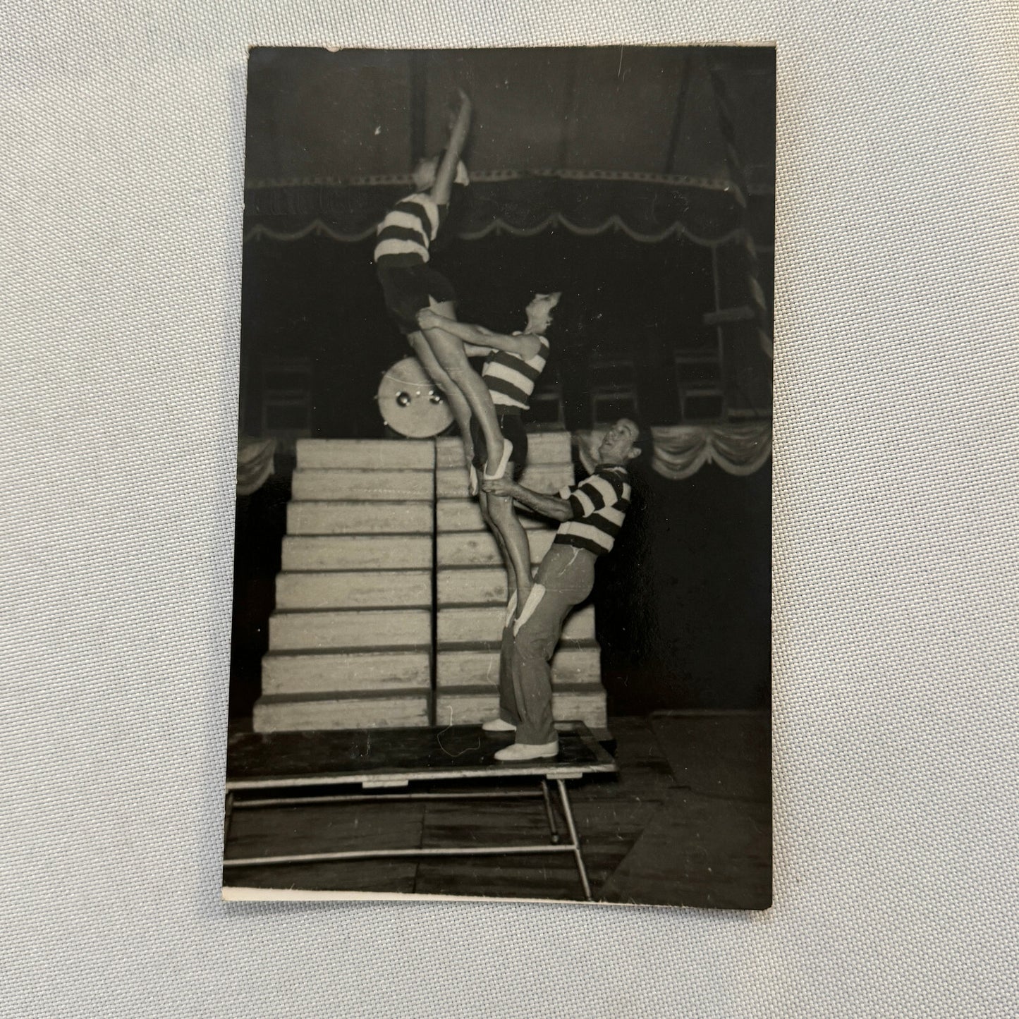 Vintage Circus Balancing Acrobat Act Photo Photograph Lot 2x 3 Rayers European