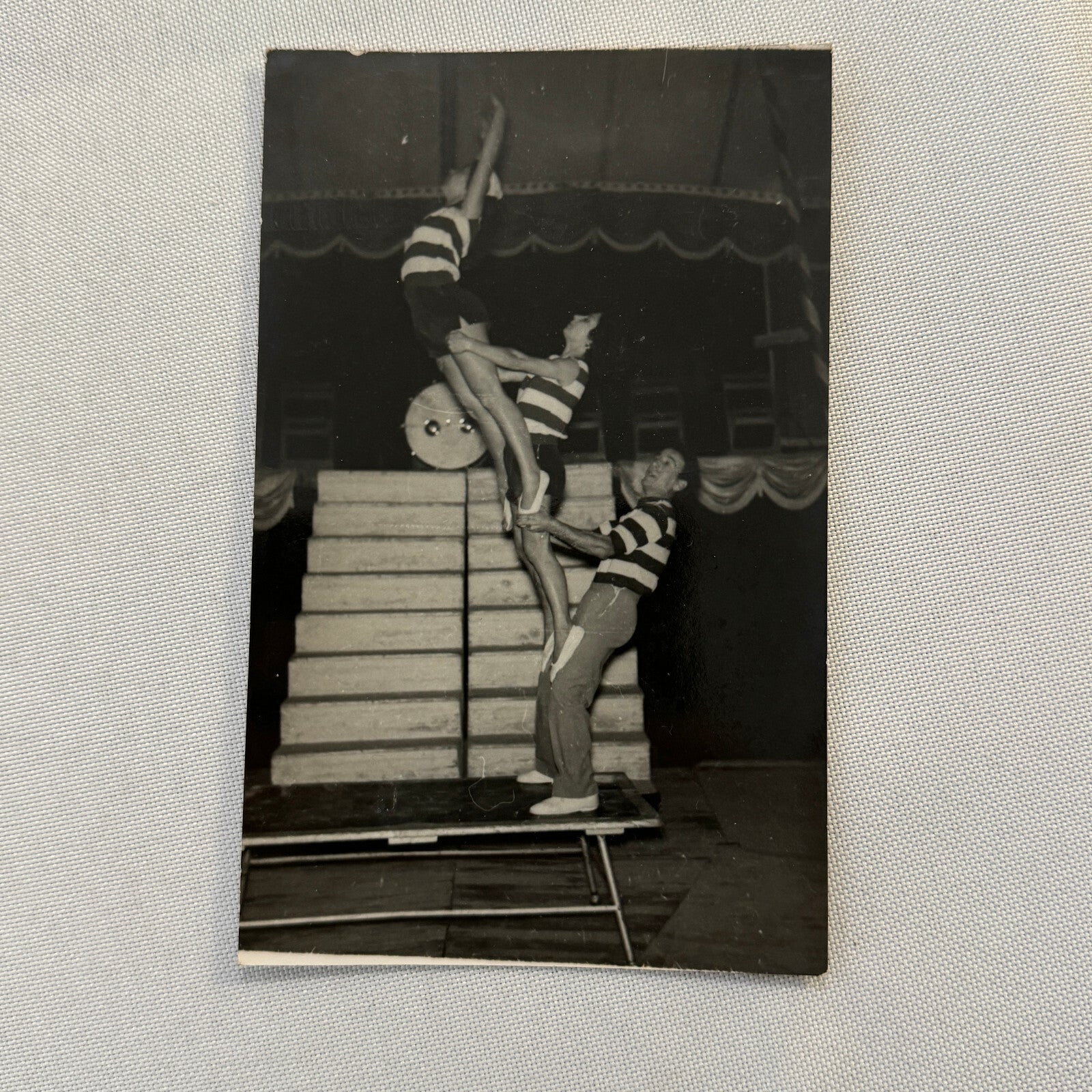 Vintage Circus Balancing Acrobat Act Photo Photograph Lot 2x 3 Rayers European