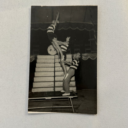 Vintage Circus Balancing Acrobat Act Photo Photograph Lot 2x 3 Rayers European