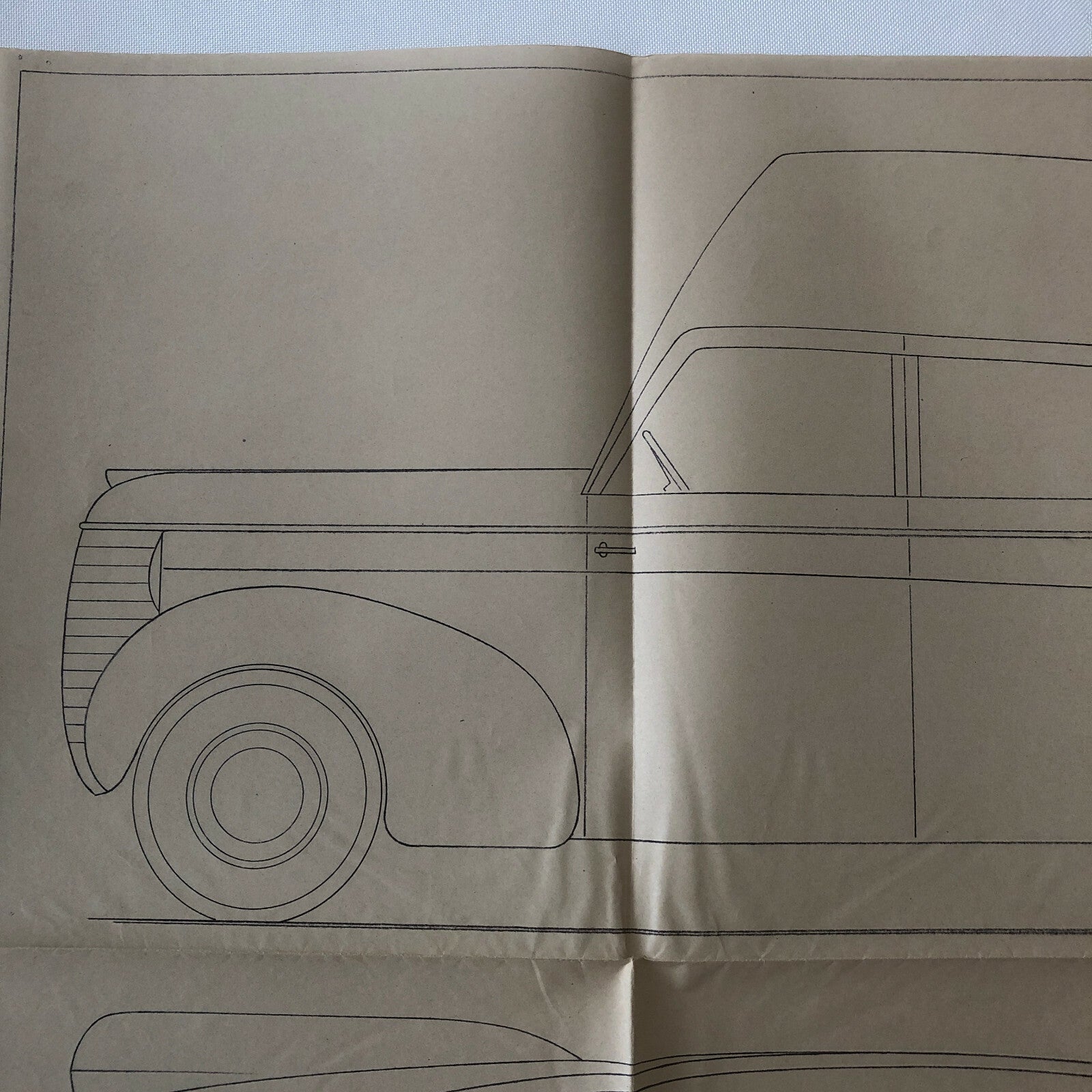 1937 Coachbuilder Truck Design Blueprint Rendering Blue Print Panel Van Dodge 