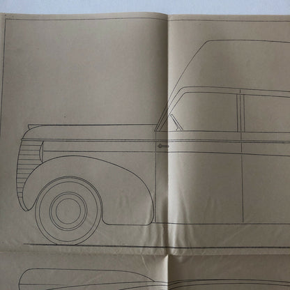1937 Coachbuilder Truck Design Blueprint Rendering Blue Print Panel Van Dodge 