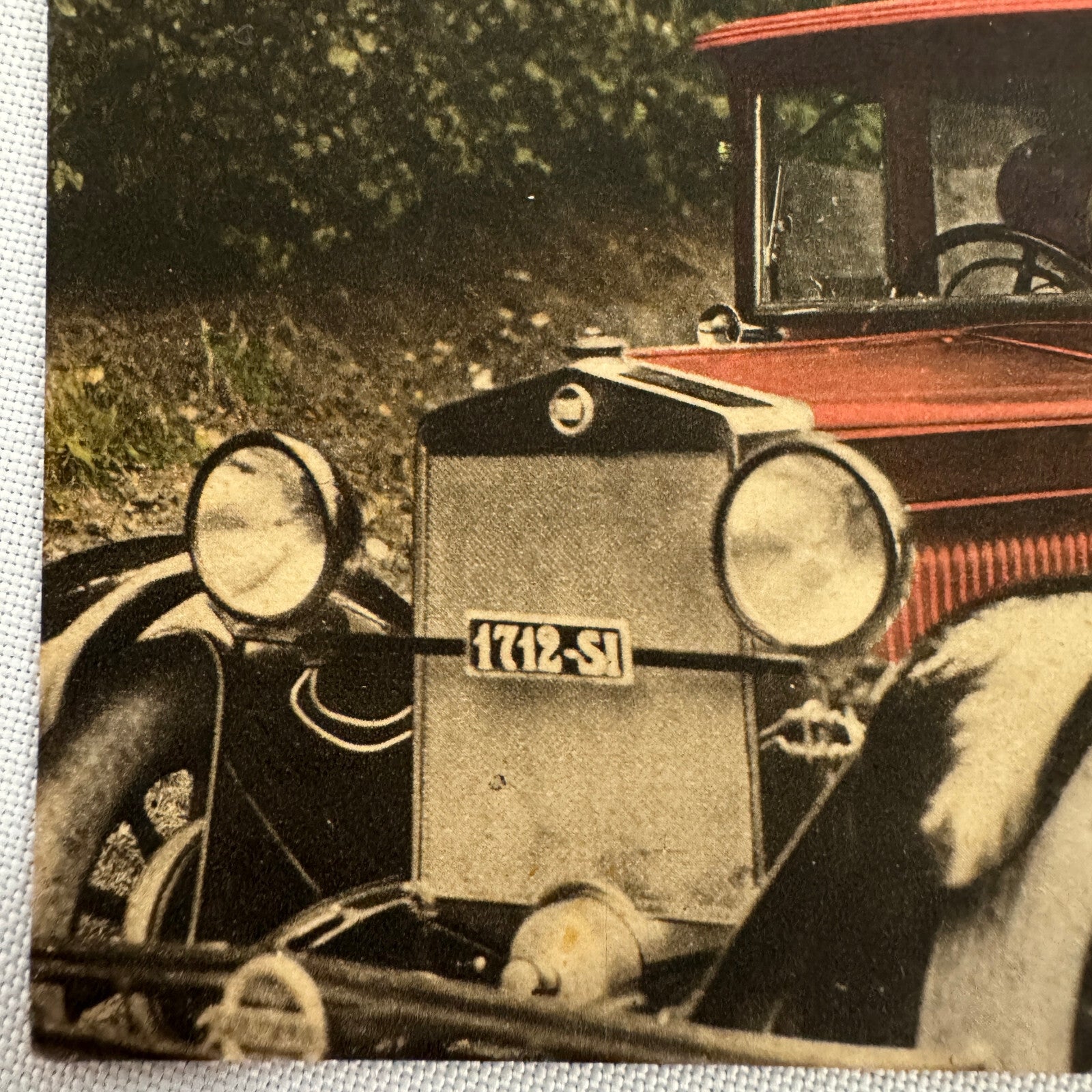 Fiat Car Automobile with Kissing Couple Postcard Post Card