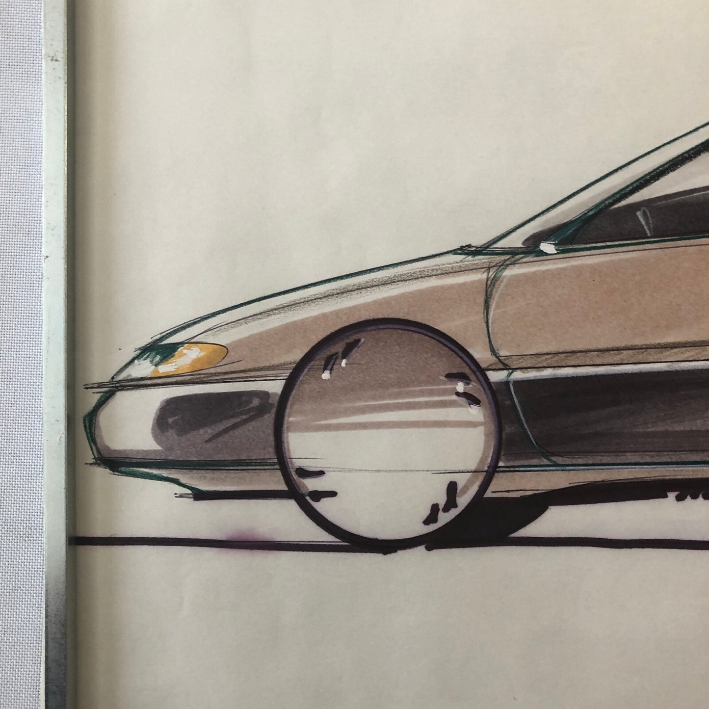 Car Styling Concept Illustration Art Drawing Sketch Vintage Signed 1986