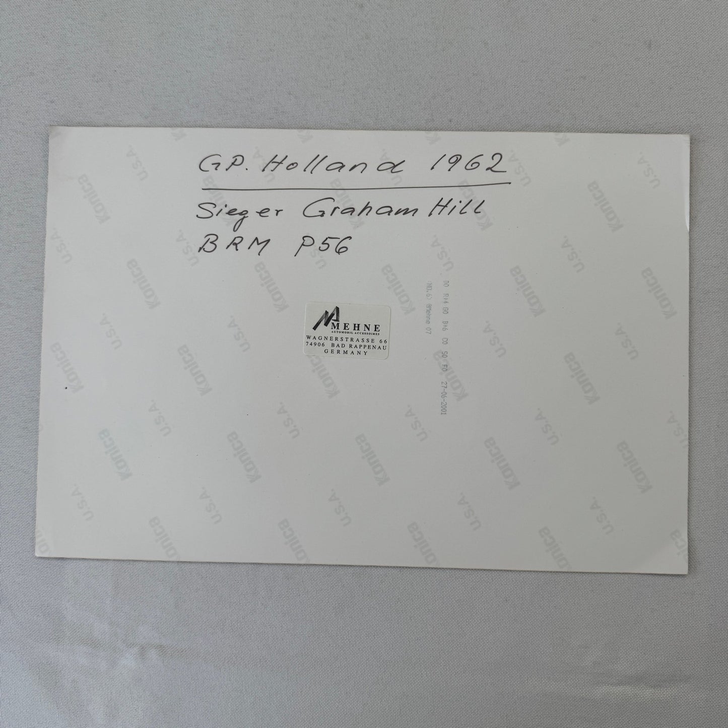 Graham Hill Racing Driver 1962 Dutch Grand Prix BRM P56 Car Photo Photograph