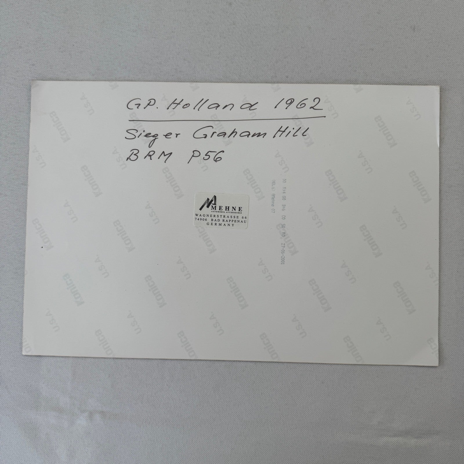 Graham Hill Racing Driver 1962 Dutch Grand Prix BRM P56 Car Photo Photograph