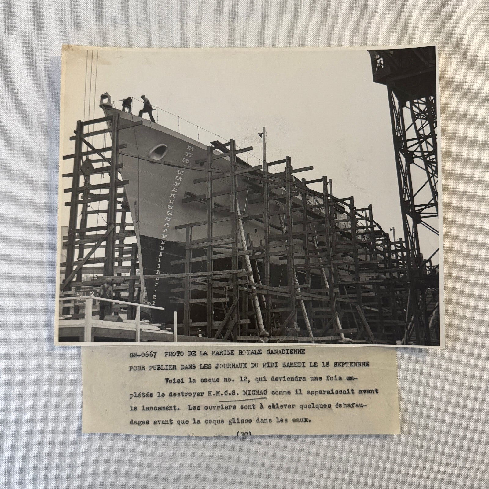 Vintage Royal Canadian Navy Military Ship Photo Photograph HMCS MicMac
