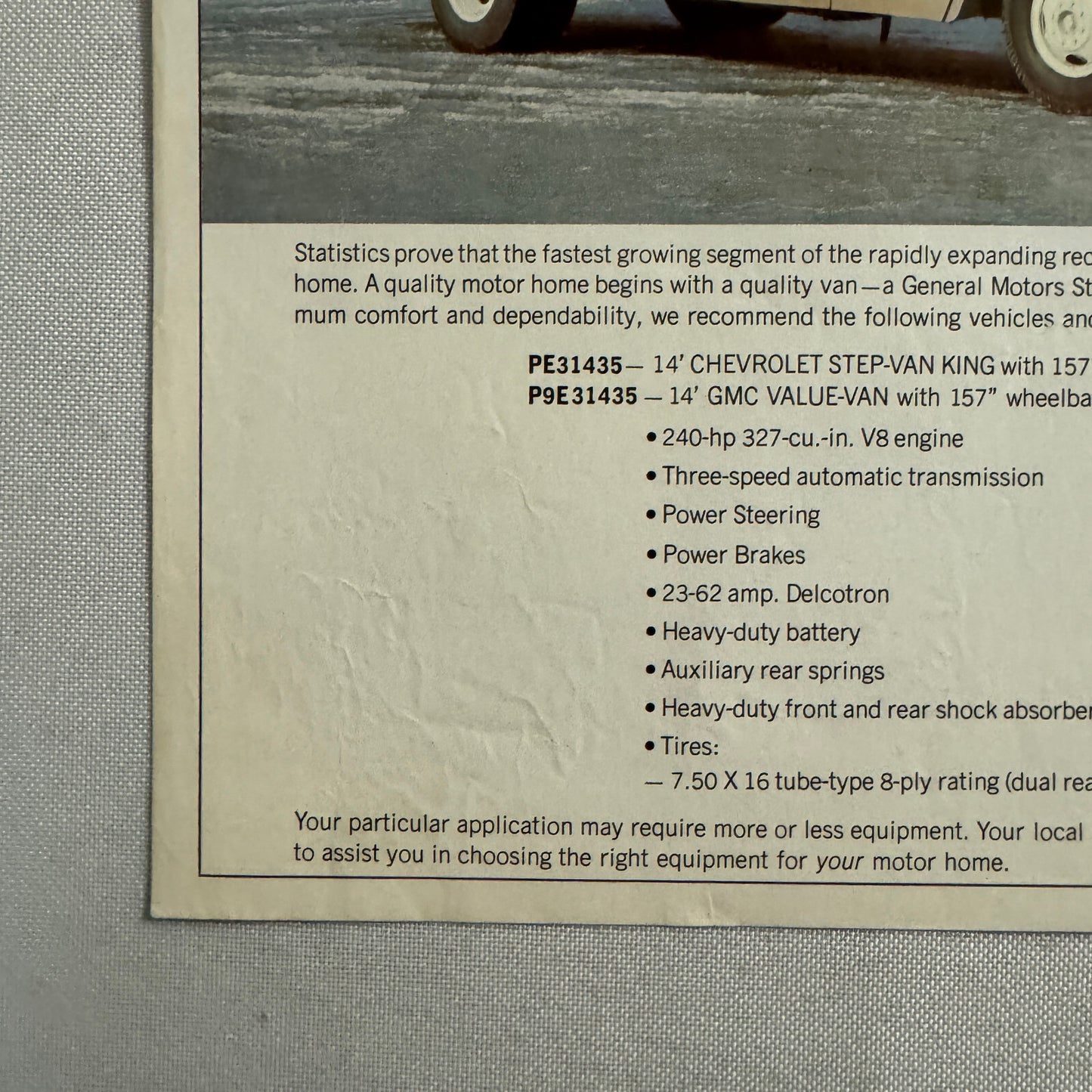 1968 Vista Villa Motorhome Camper Van Sales Brochure Catalog Chevrolet GMC