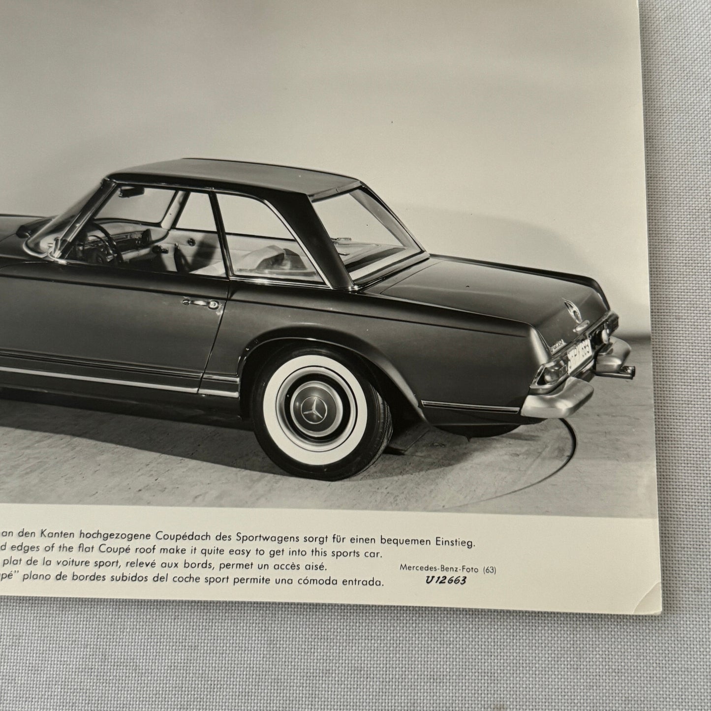 Vintage Mercedes Benz 230 SL Roadster Convertible Factory Press Photo Photograph