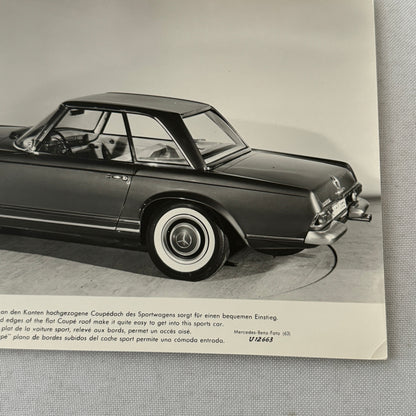 Vintage Mercedes Benz 230 SL Roadster Convertible Factory Press Photo Photograph