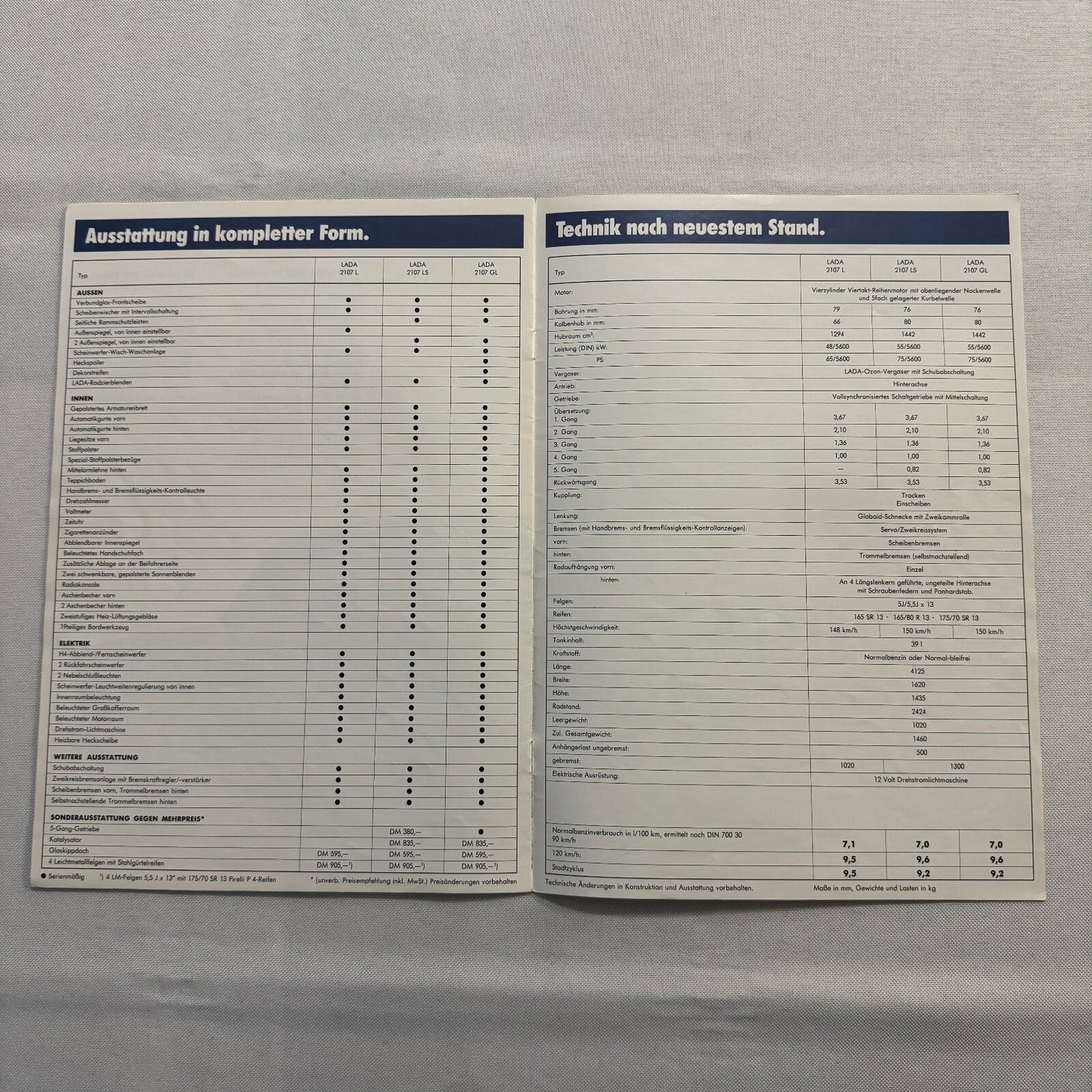 Lada 2107 Car Sales Brochure Catalog Advertising German Text Vintage