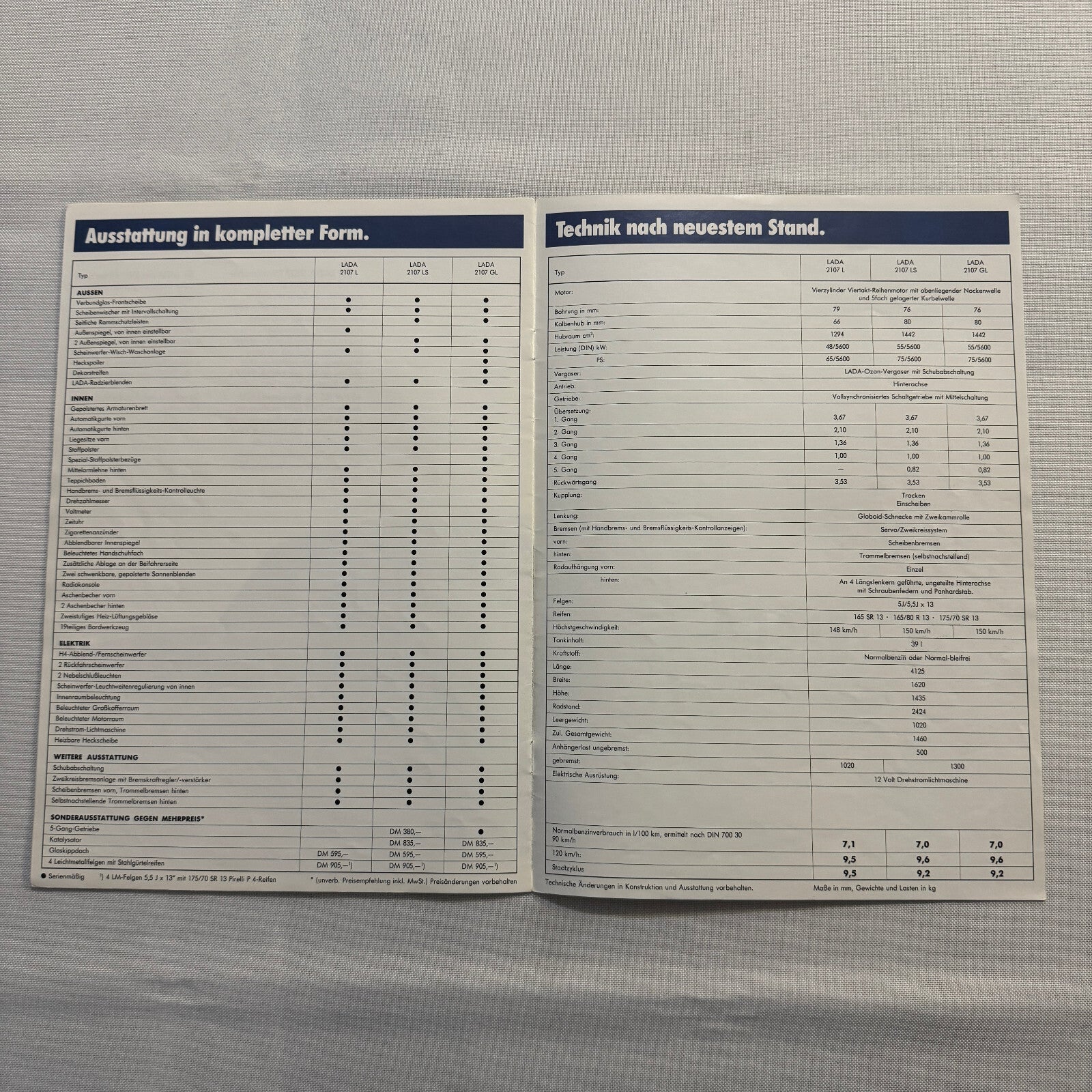 Lada 2107 Car Sales Brochure Catalog Advertising German Text Vintage