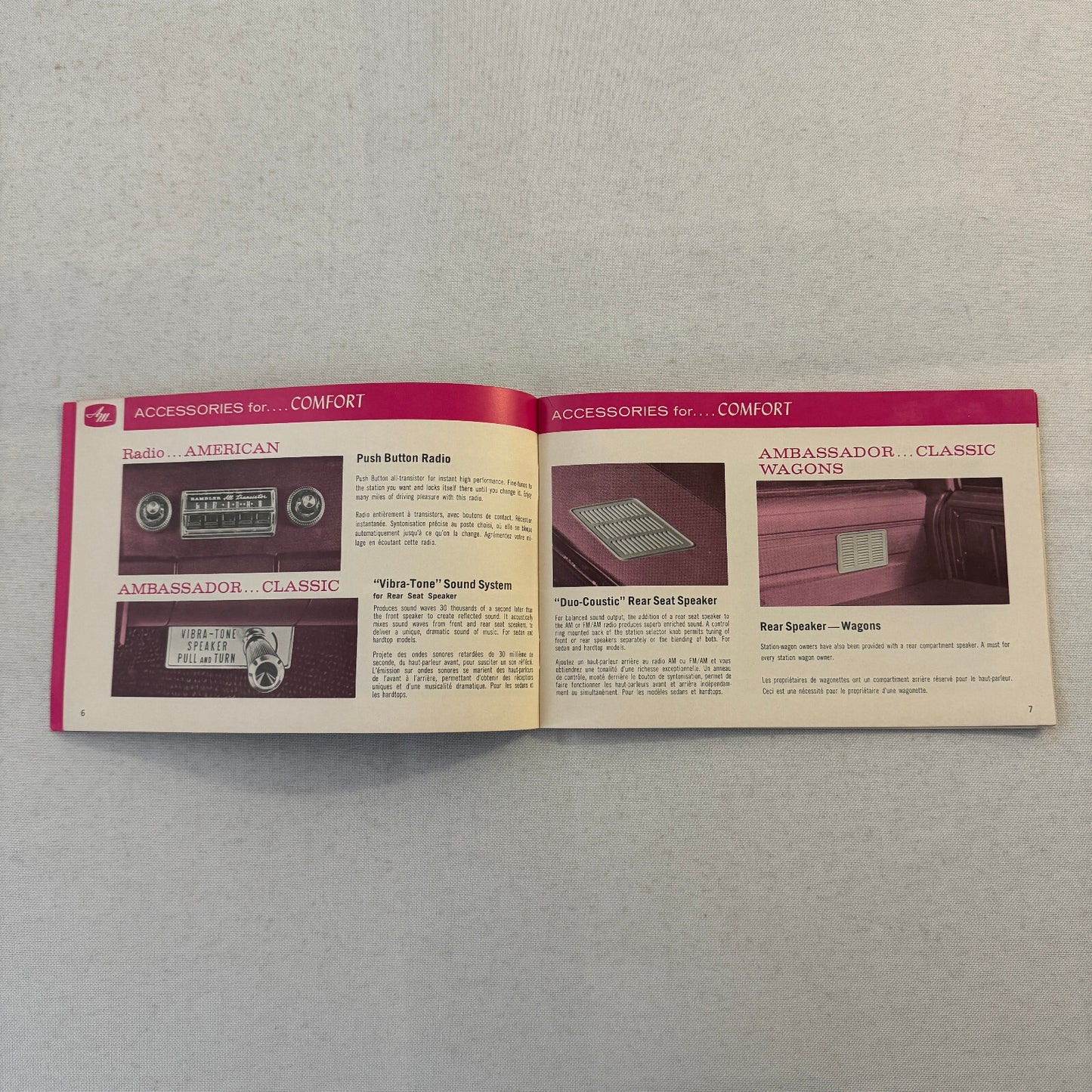 1966 American Motors Accessories Sales Brochure Catalog Advertising Wheels Radio