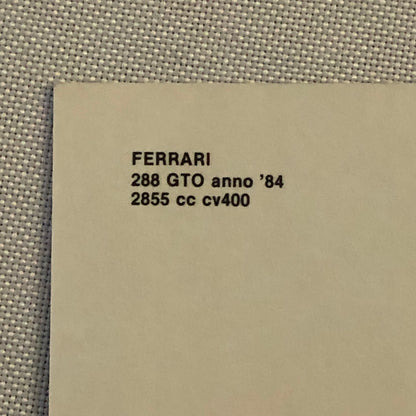 Ferrari 288 GTO Car Postcard Post Card Ferrari 288GTO