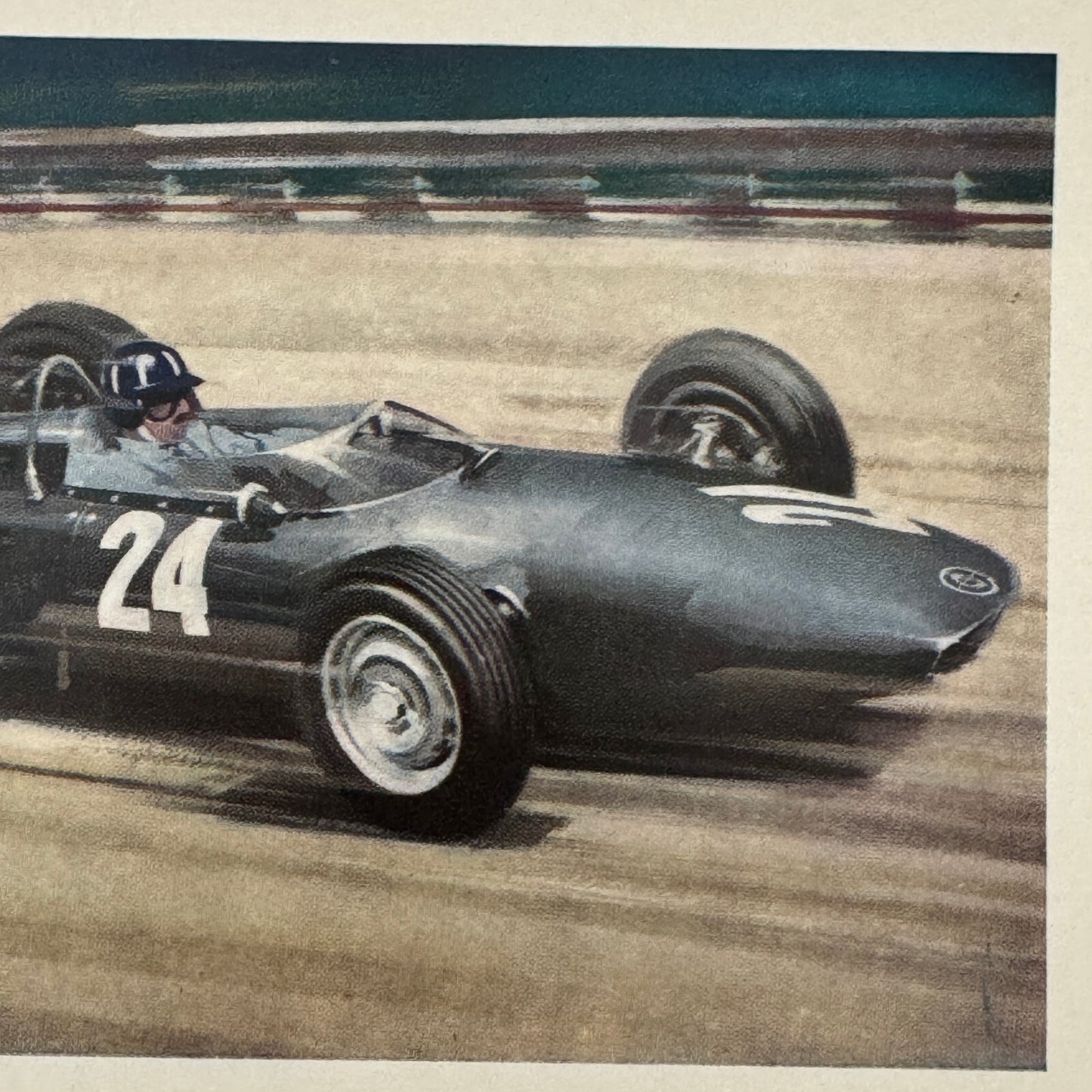 Graham Hill BRM Racing Car 1961 Italian Grand Prix Monza Illustration Print