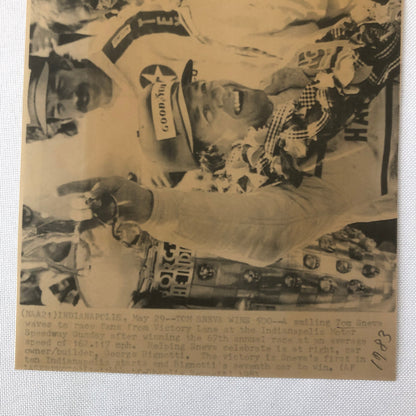 Vintage Indy Indianapolis Racing Press Photo Photograph Tom Sneva 1983