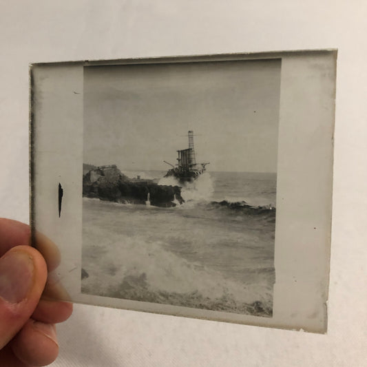 Antique Glass Plate Lantern Slide USS Memphis Navy Ship Boat 1916 Tennessee