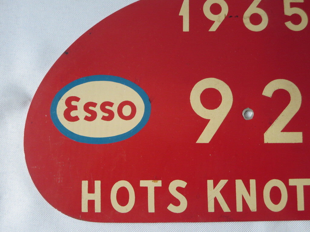 1965 Hots Knots Rit Holland Car Rally Participant Plate Esso Advertising #92