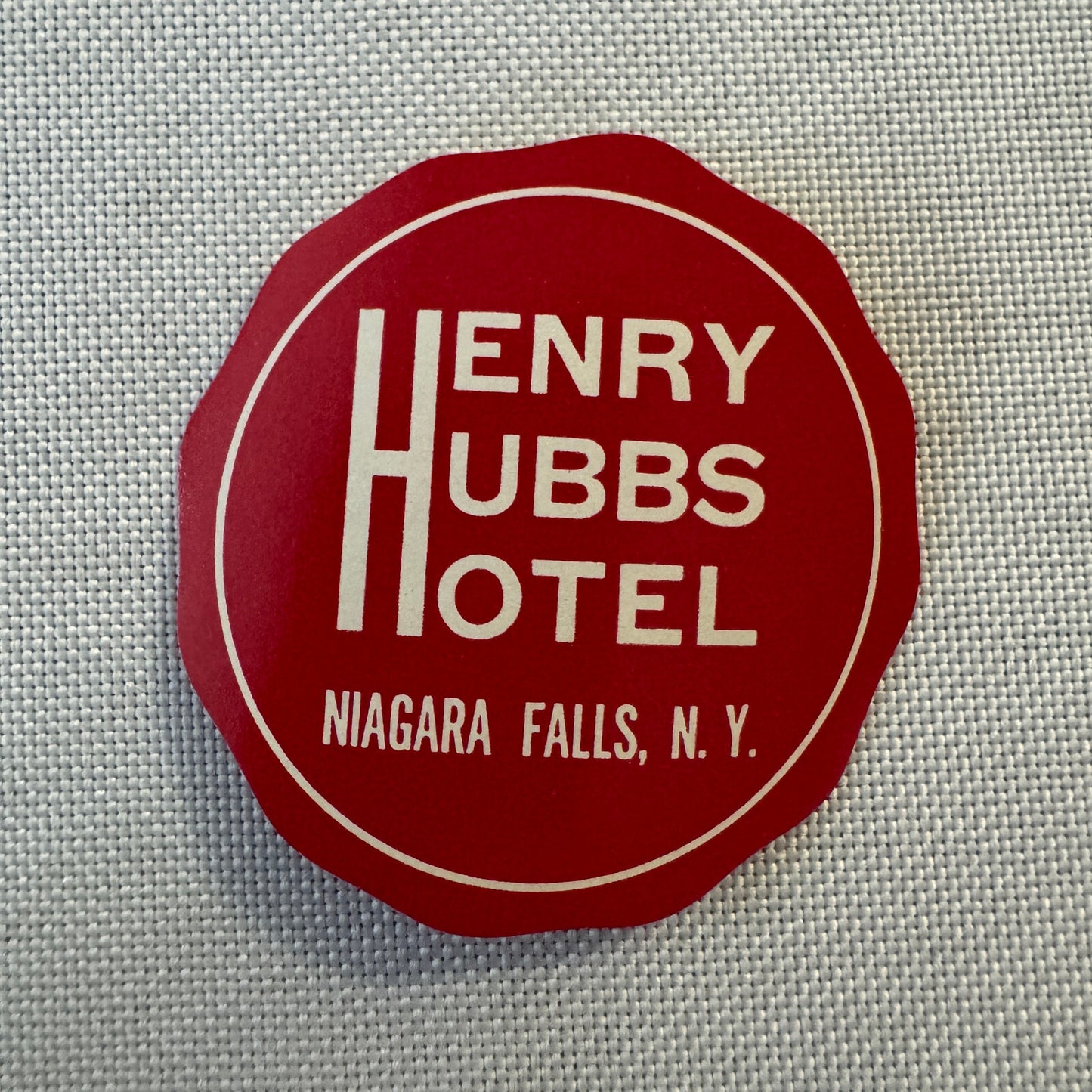 Vintage Hotel Travel Luggage Label Henry Hubbs Hotel Niagara Falls New York NY