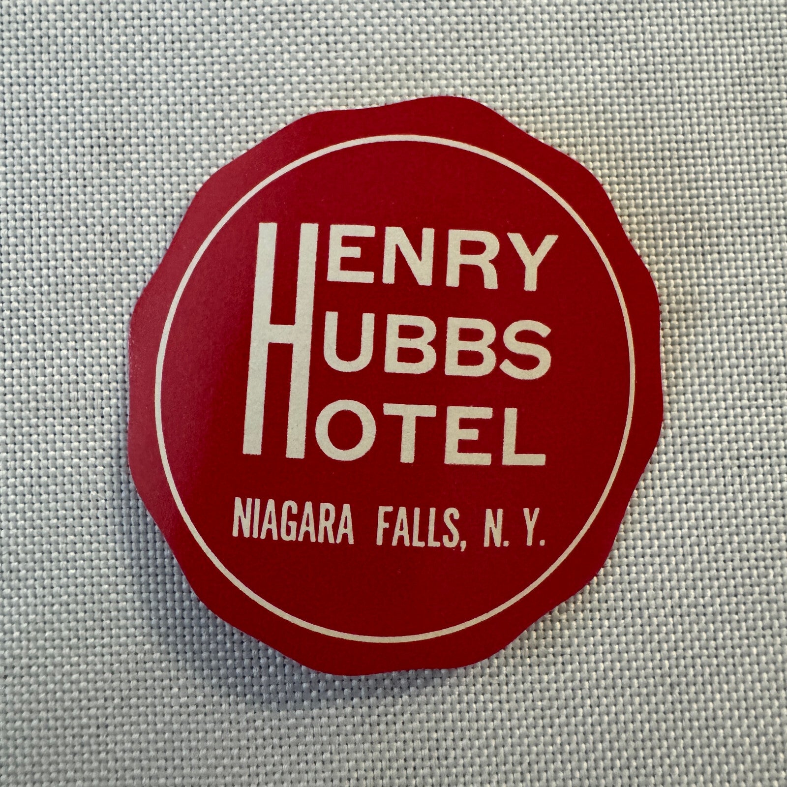 Vintage Hotel Travel Luggage Label Henry Hubbs Hotel Niagara Falls New York NY