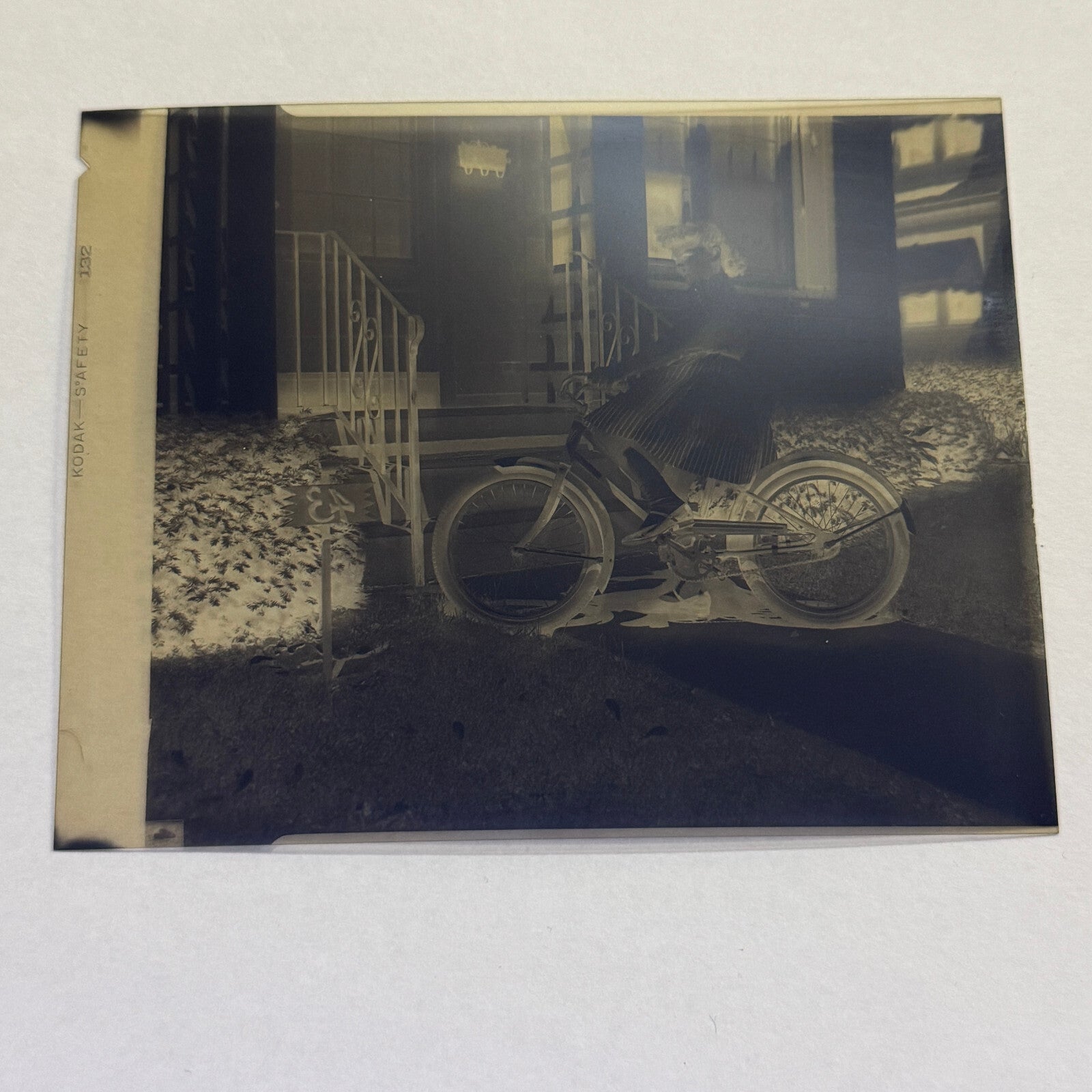 Vintage Photo Negative Victory Bicycle with Girl Bike Bicycles Bikes