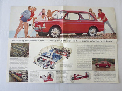 1960s Sunbeam IMP Mark 2 Sports Sedan Sales Brochure Catalog Poster 