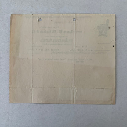 James M Richardson Company Receipt Invoice Document 1908 Sewing Machine Ohio