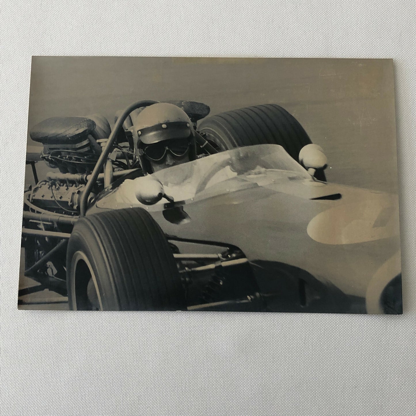 Vintage Racing Photo Photograph Jack Brabham in Car Bernard Cahier 