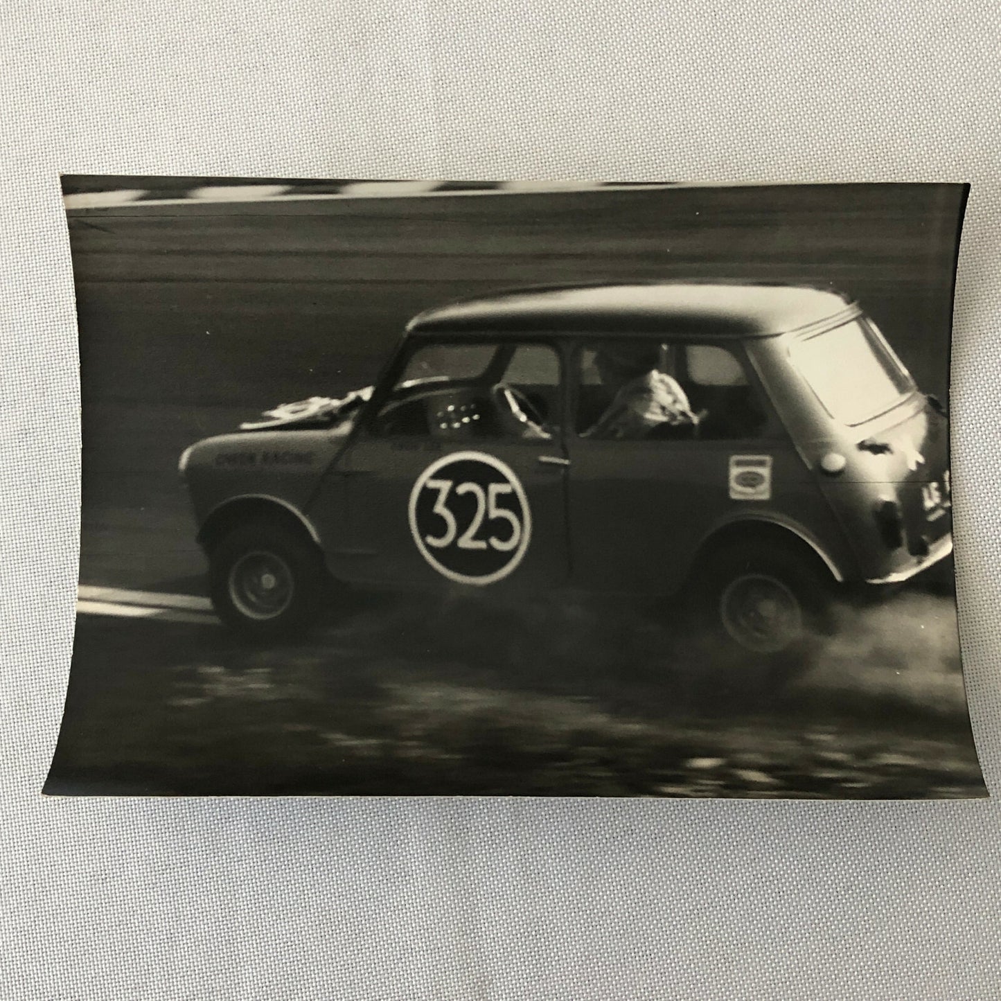 Vintage Austin Mini Racing Car Photo Photograph Print Brands Hatch 1968
