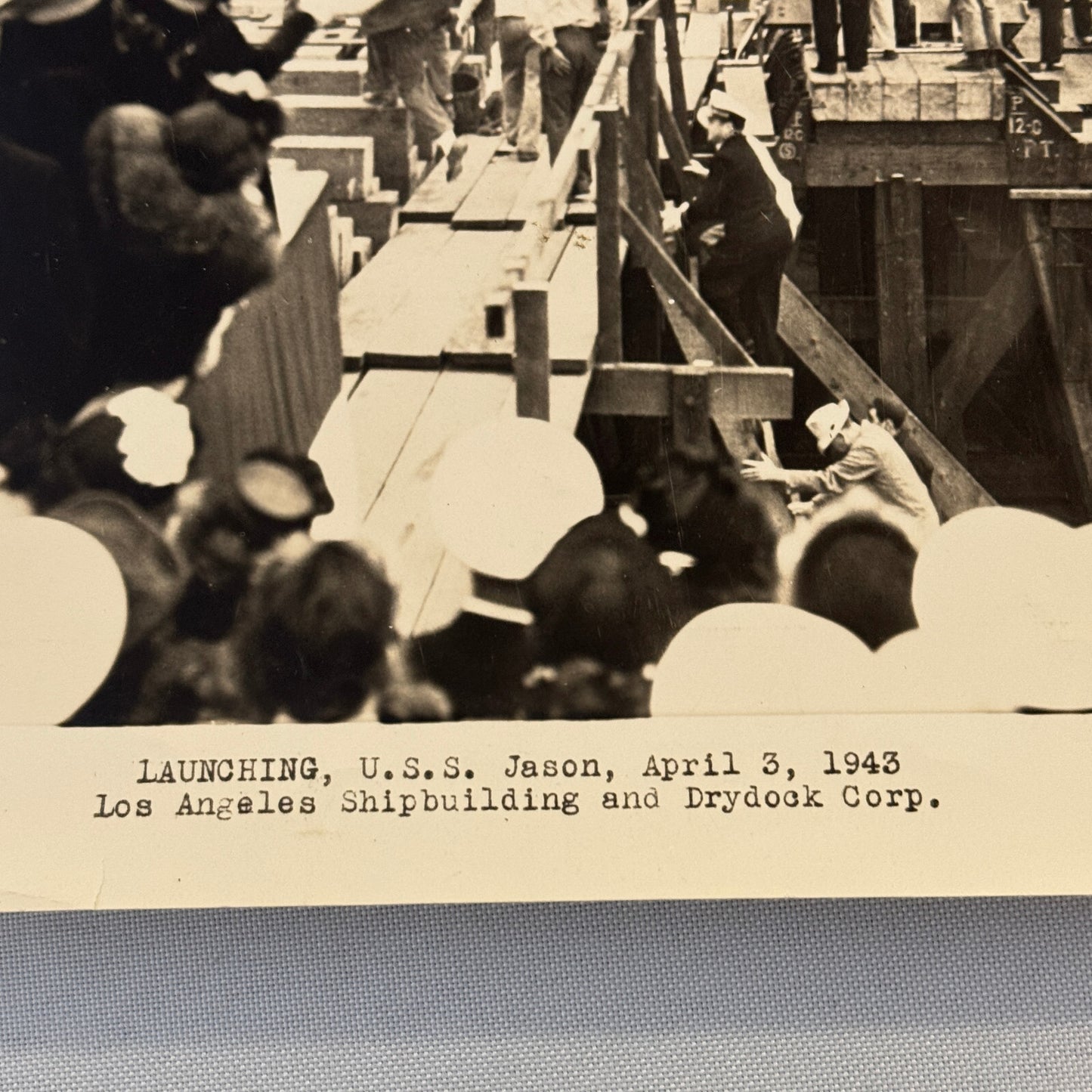 USS Jason 1943 Los Angeles Military Navy Ship Photo Photograph Print Vintage