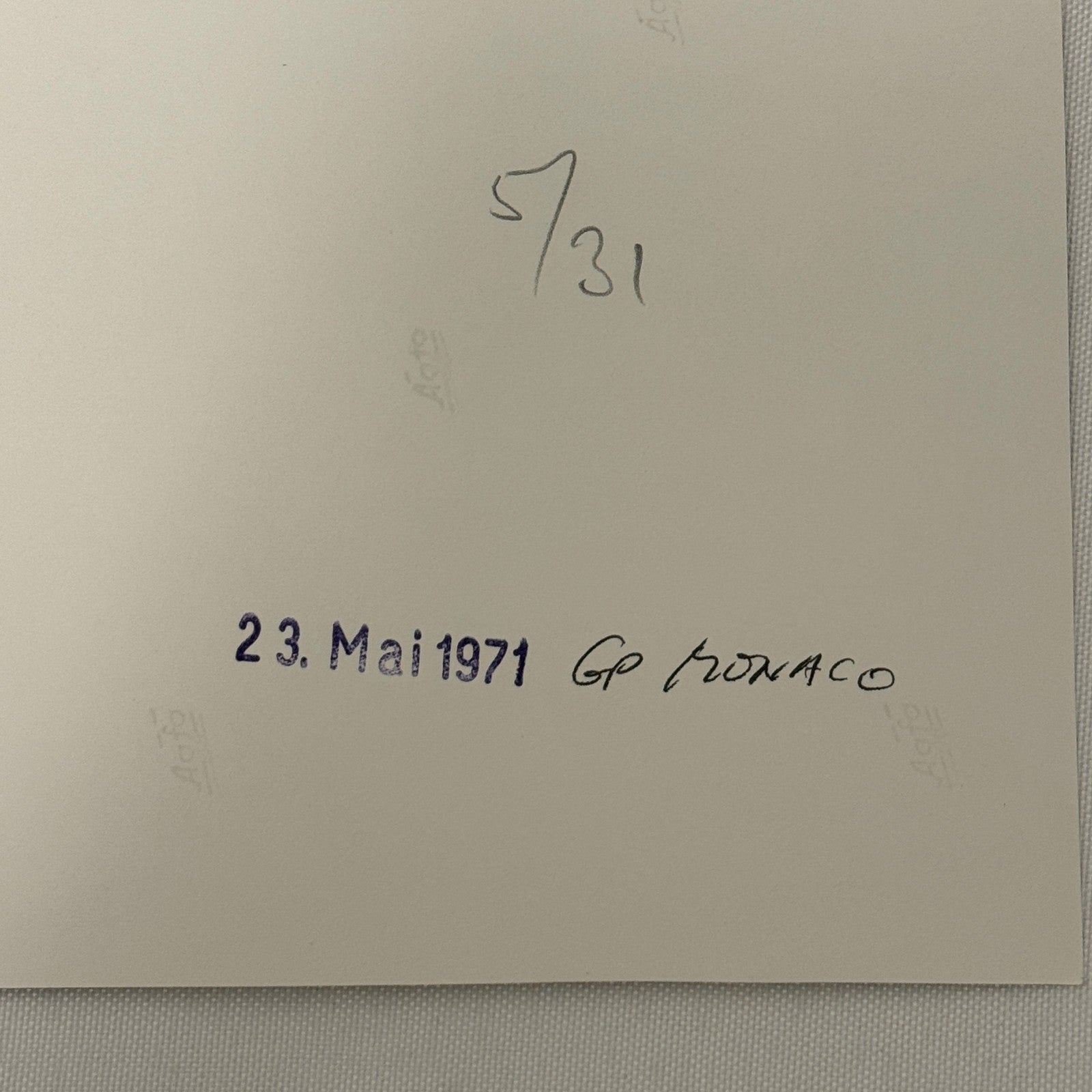 Vintage Racing Photo 1971 Monaco Grand Prix Race Driver Jacky Ickx Motorsport