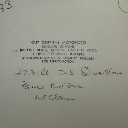 Vintage Racing Photo McLaren 1968 British Grand Prix Bruce McLaren Photograph