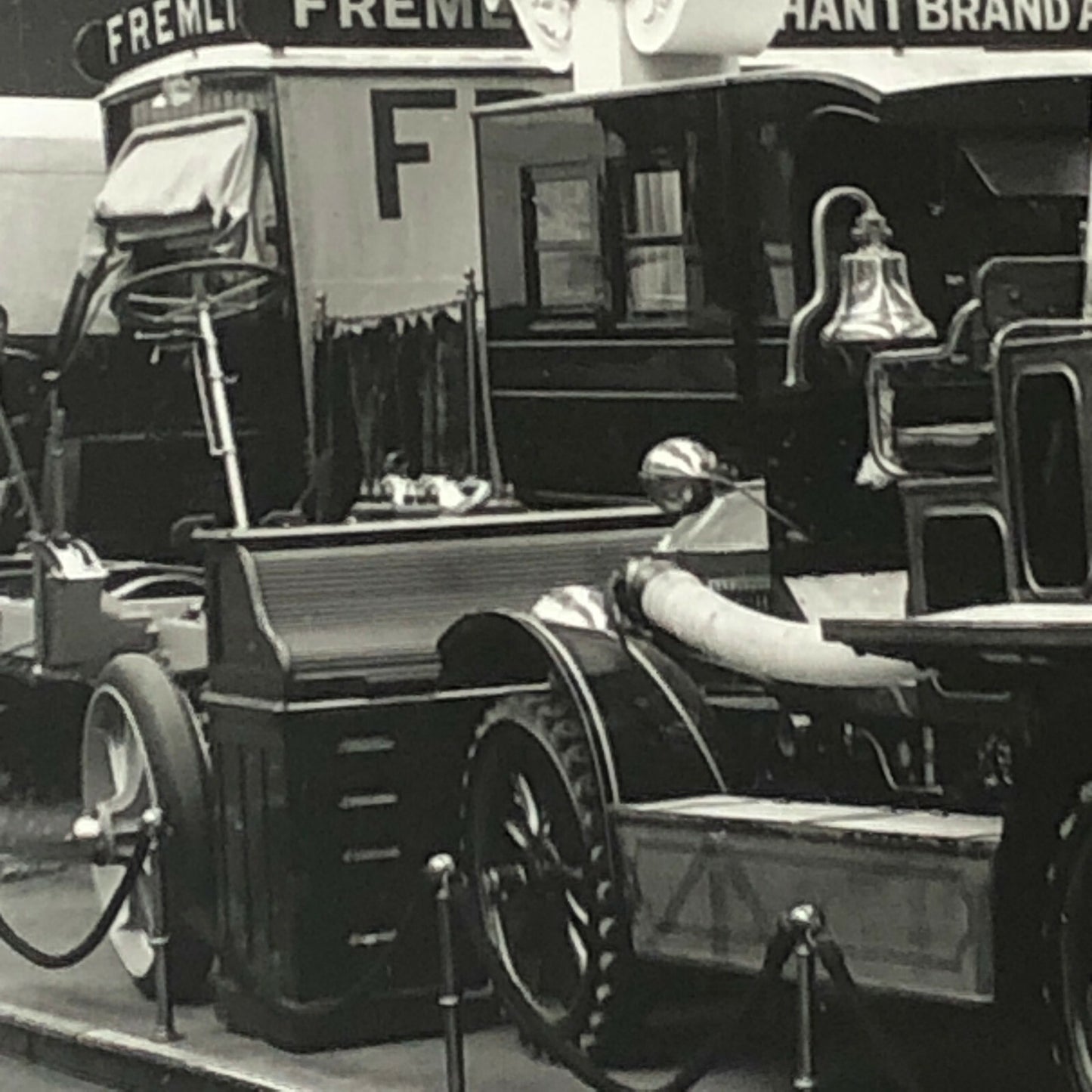 Antique Museum Photo Photograph Print Fire Truck in Museum Leyland Motors Sign +