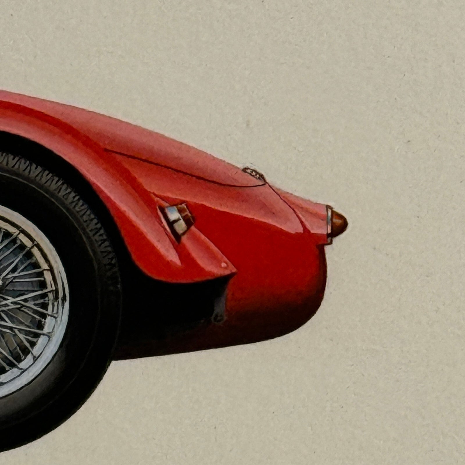 1952 Maserati A6 GCS 2000 Roadster Car Illustration Hand Drawn Art Vintage